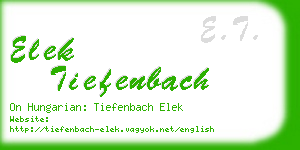 elek tiefenbach business card